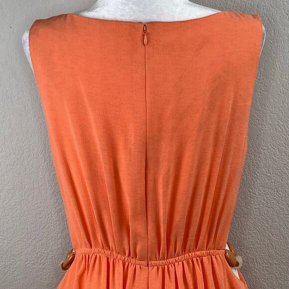 Jonathan Simkhai Peach Romy Cutout Bead Sleeveless Boat Neck Bubble Mini Dress 8 - Picture 12 of 16